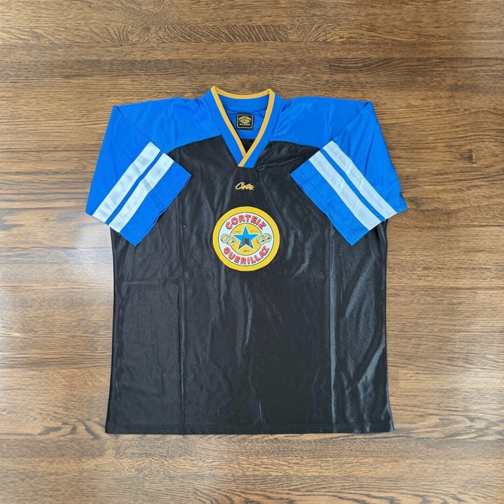 Corteiz Guerrilla Black & Blue Short-Sleeve Jersey
